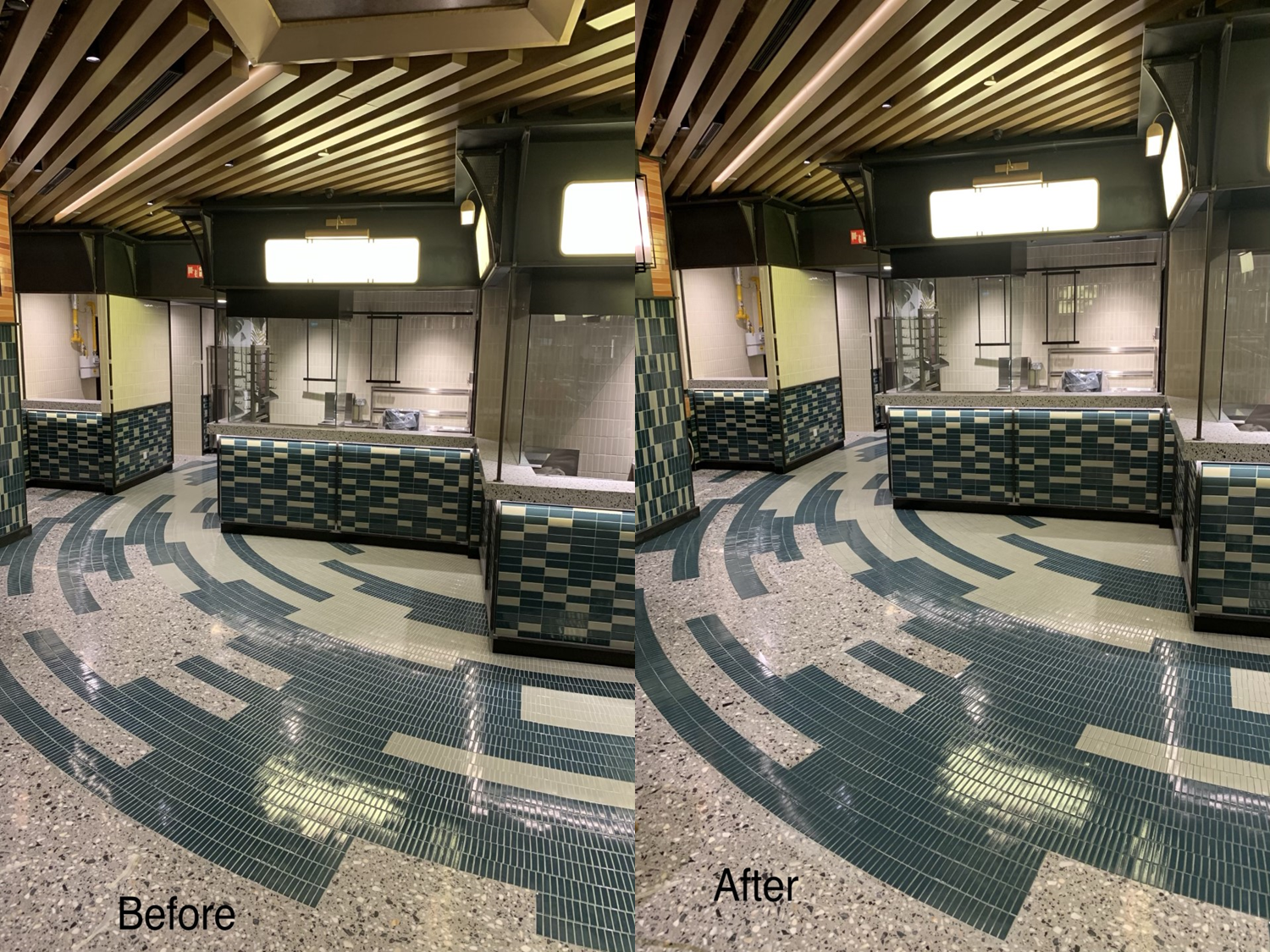Jewel Changi Airport Five Spice mosaic flooring